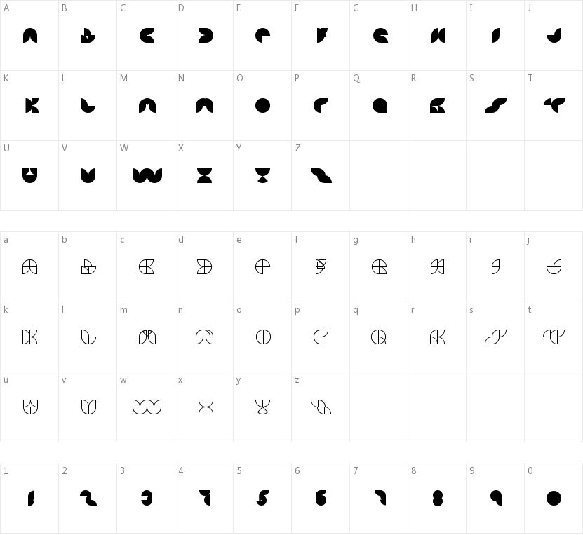 HemiSphere GRF的字符映射图