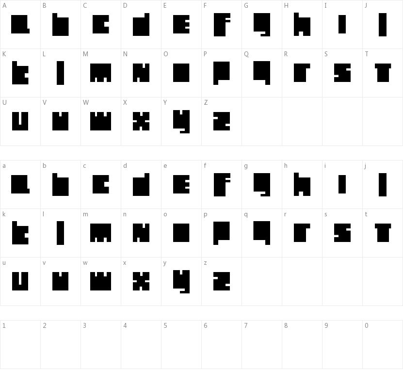 Holland Blocks的字符映射图