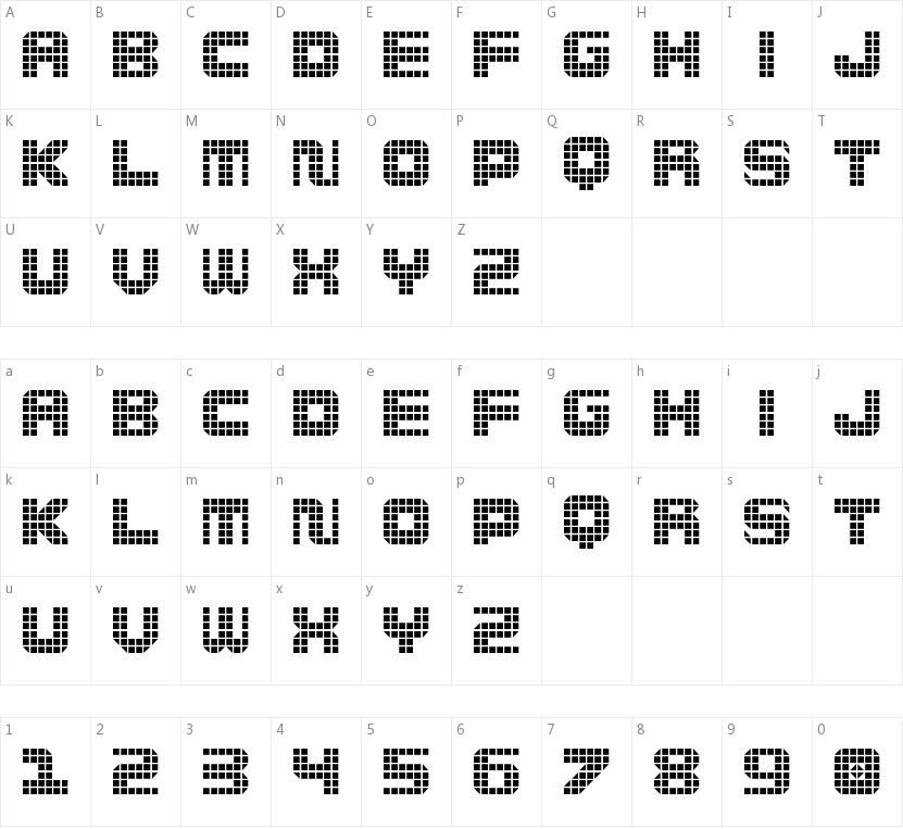 Wi/5Med Grid的字符映射图