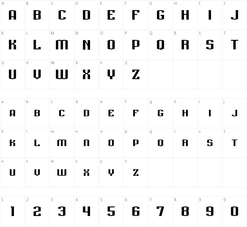 Metriqs的字符映射图