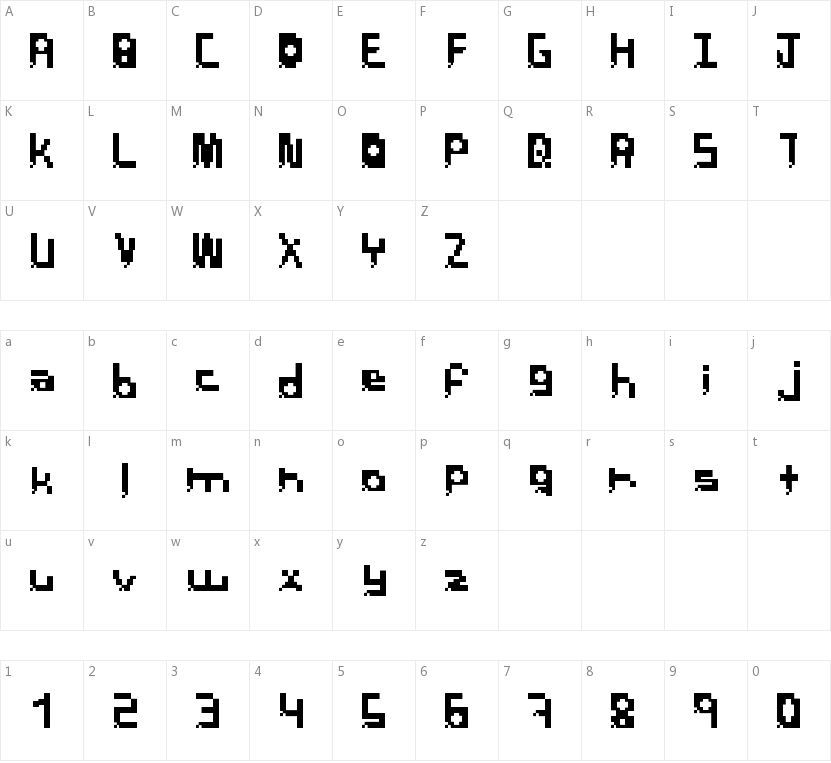 Pixel Breack的字符映射图