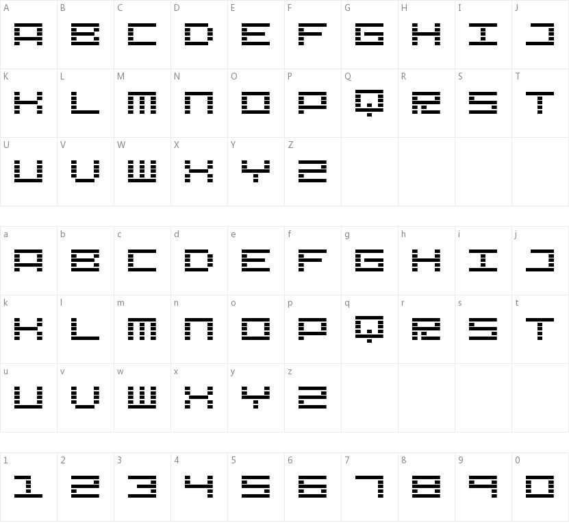 LCD Expanded的字符映射图