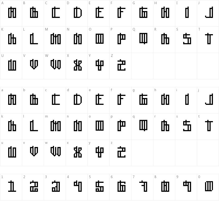 Lain的字符映射图