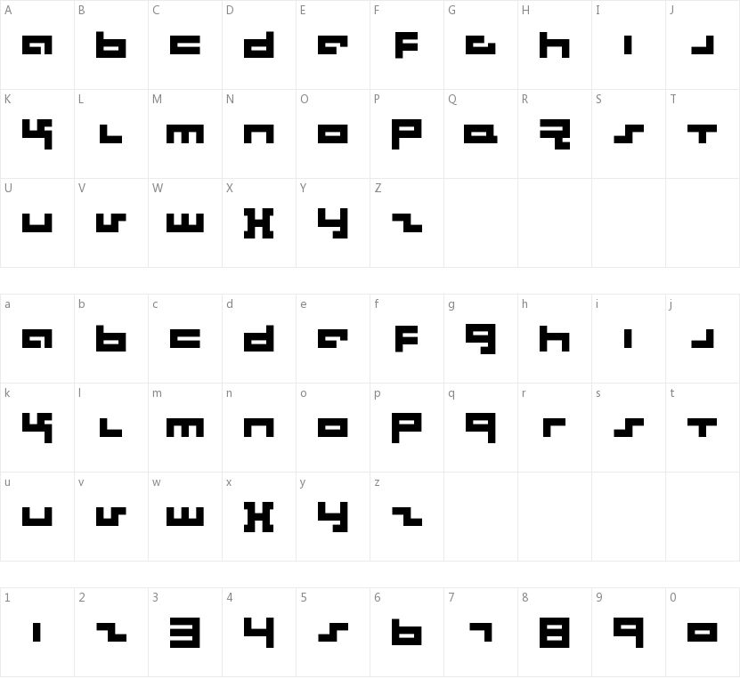 Rotek的字符映射图