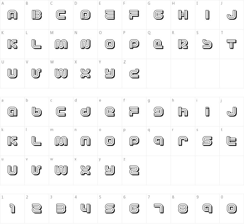 Vectroid的字符映射图