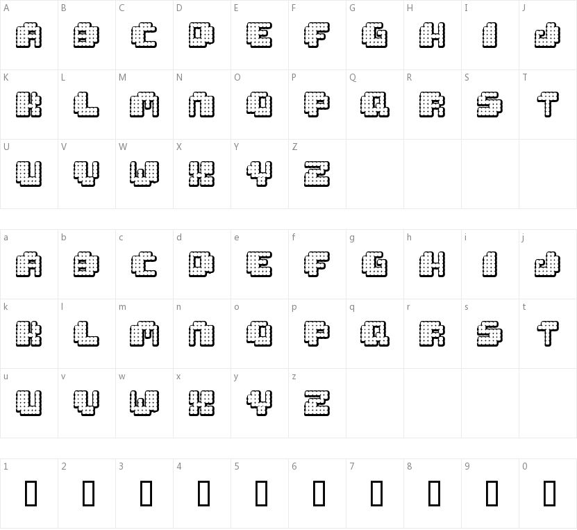 Tivoli的字符映射图