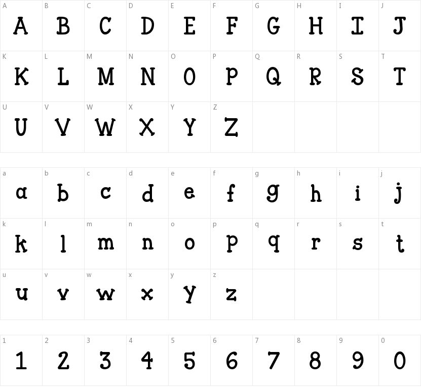 Janda Closer To Free的字符映射图