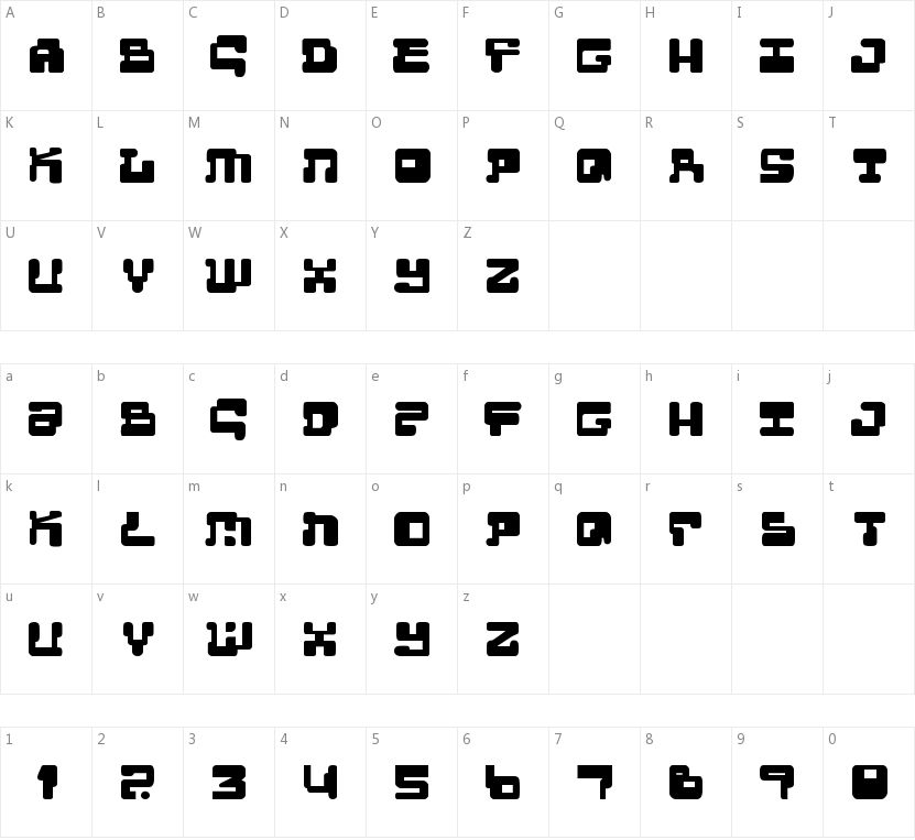 Moultipass 2的字符映射图