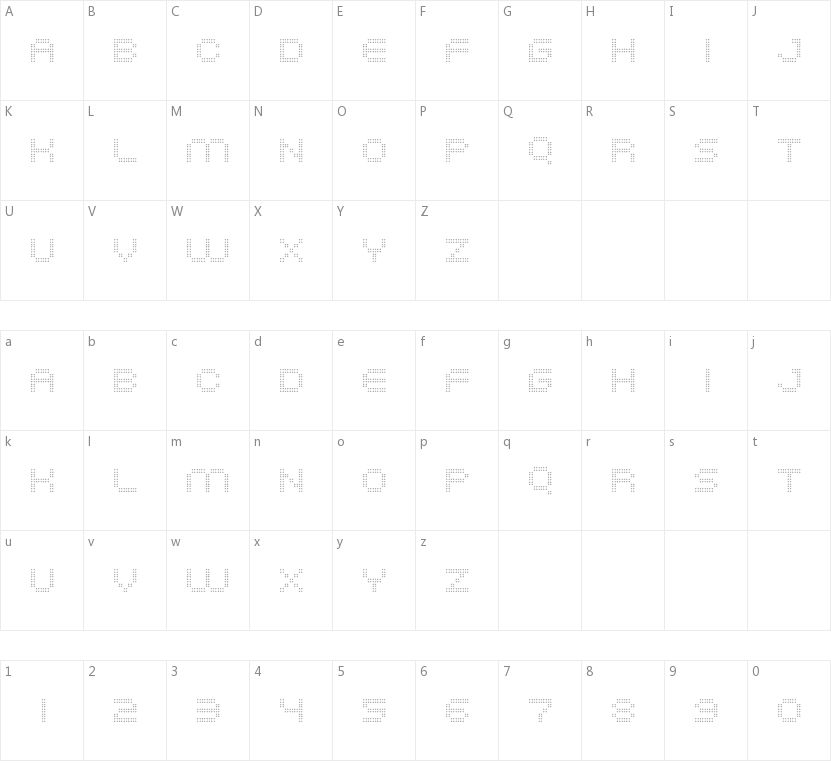 System Hatch的字符映射图