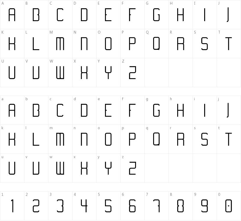 Temanotica的字符映射图