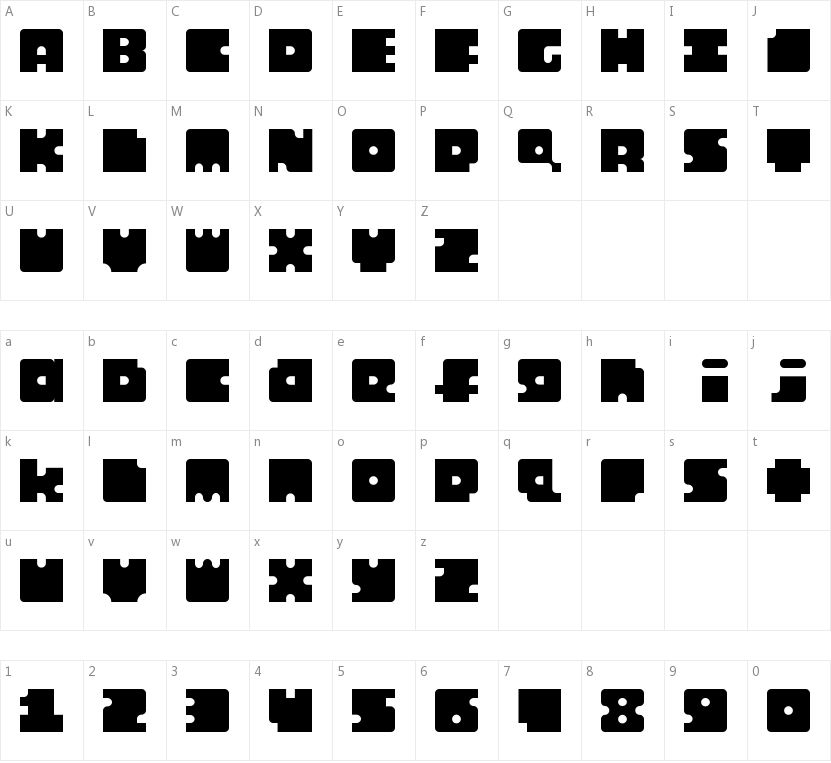 Monosquare的字符映射图
