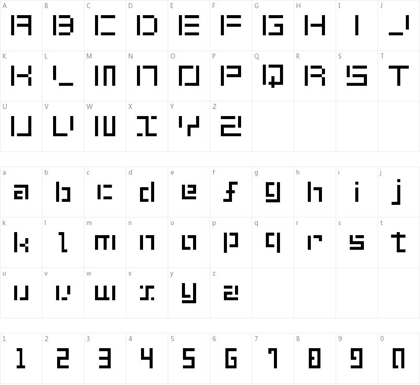 Shuin Sans的字符映射图