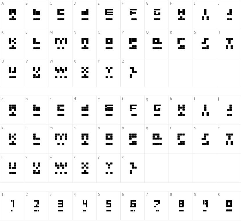 New Tetris的字符映射图