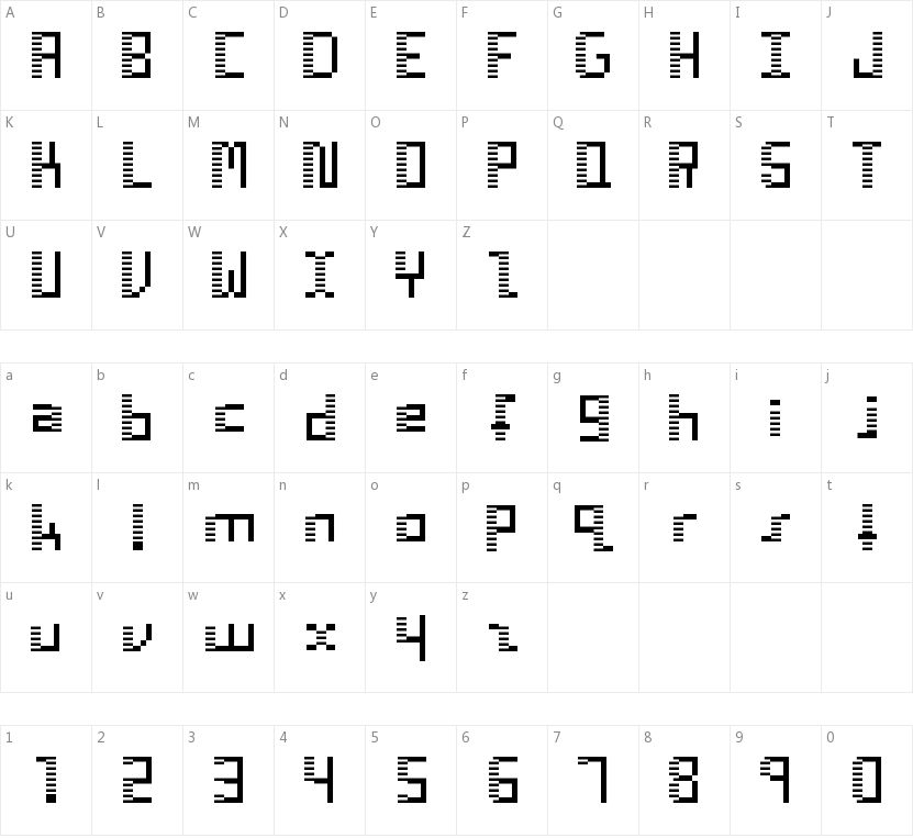 Zebra Deco的字符映射图