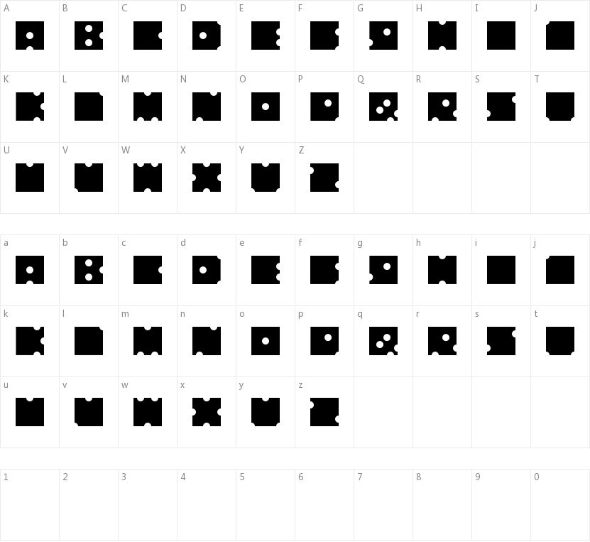 No Dice的字符映射图