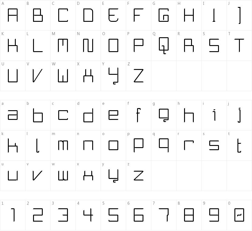 Curvature XD的字符映射图