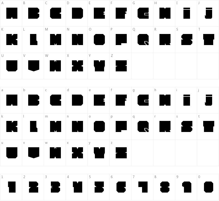 Cubesity的字符映射图