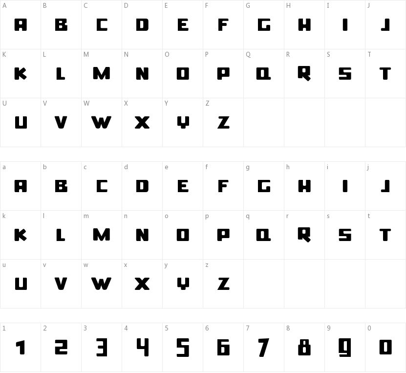 SS Boldin的字符映射图