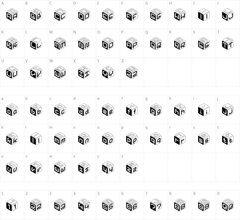 Cubu的字符映射图