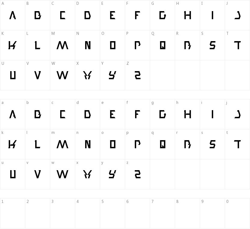 Trade And Mark的字符映射图