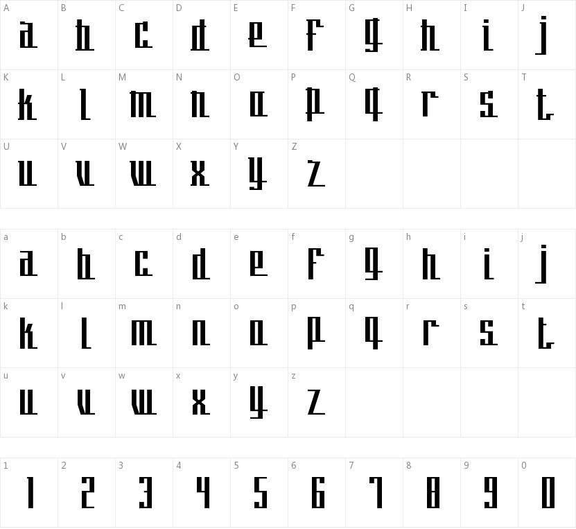 Skew It的字符映射图