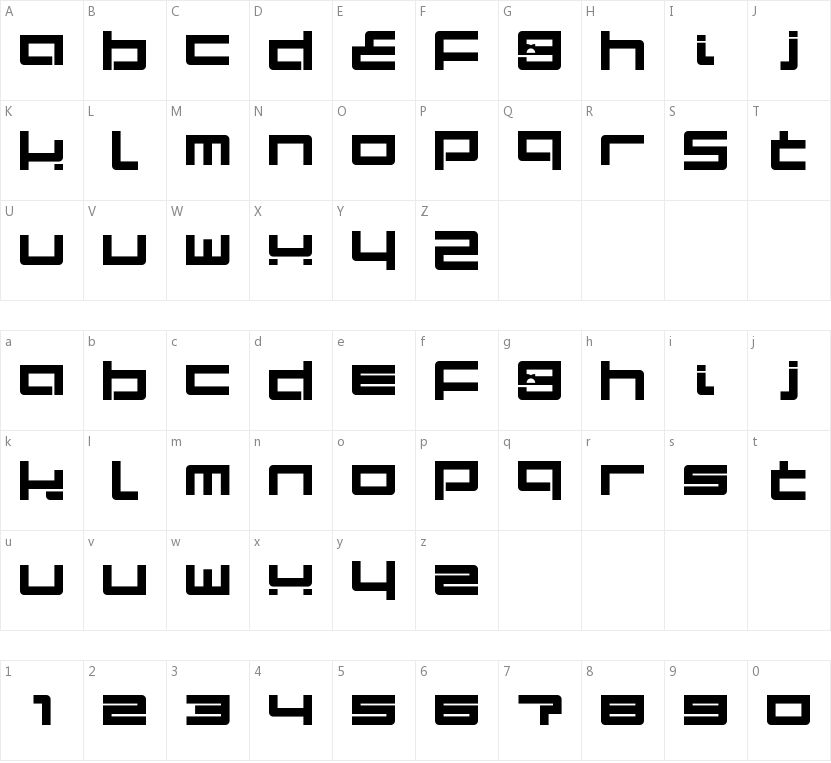 Proto LDR的字符映射图