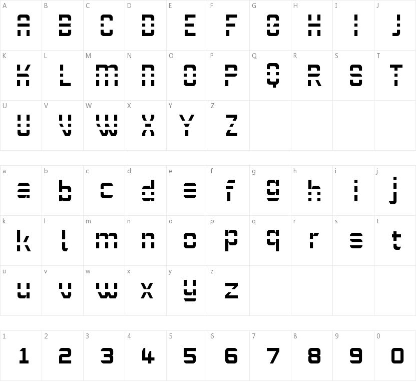 White Lines的字符映射图