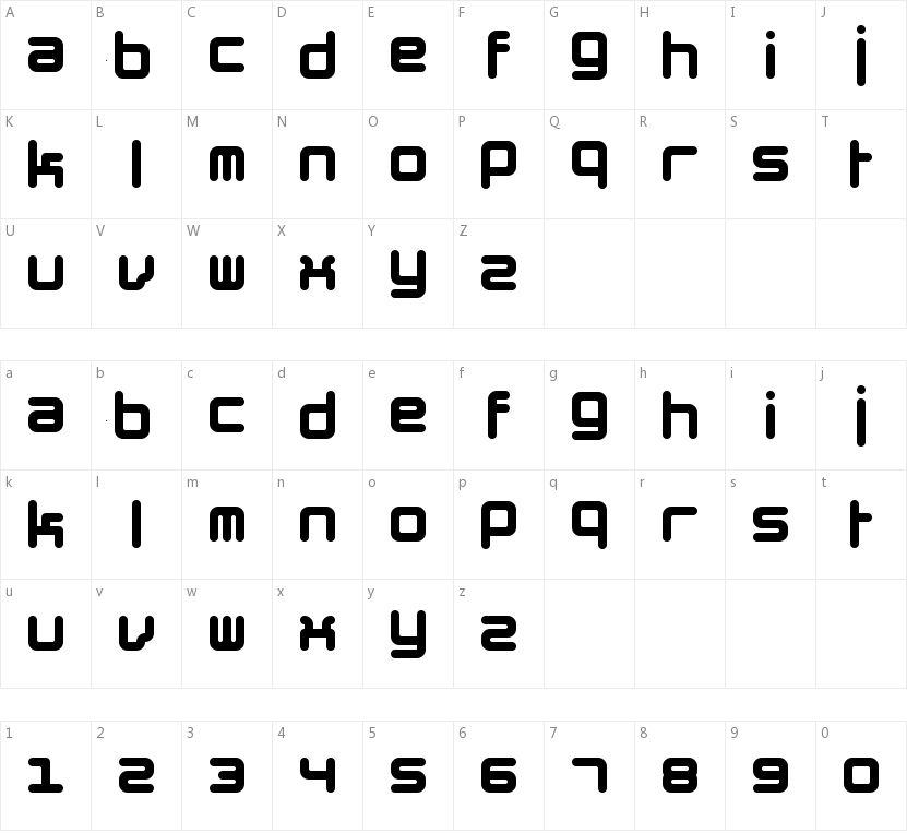 The Hummel Font的字符映射图