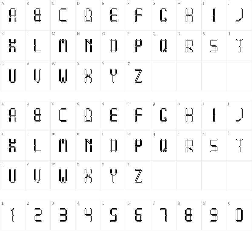 Quadratum的字符映射图