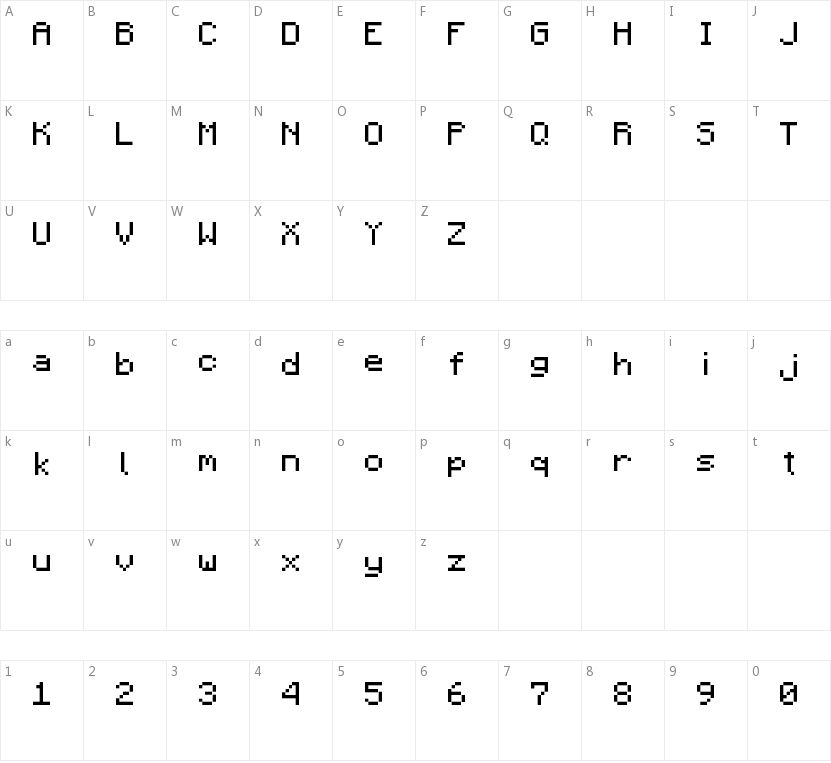 Minecraftia的字符映射图