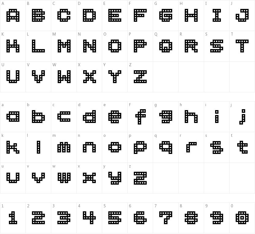 BM Block的字符映射图