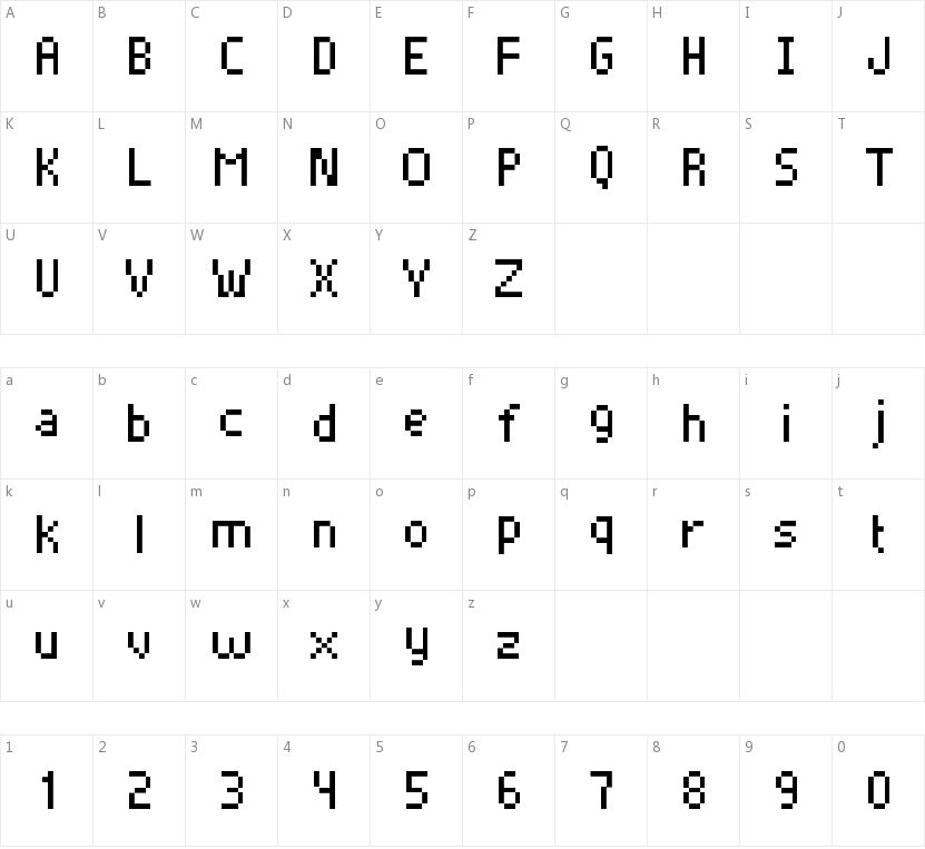 Pixelade的字符映射图