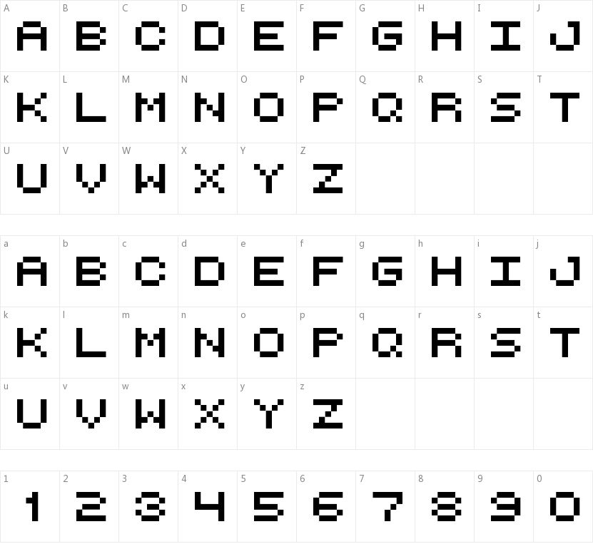 Retro Computer的字符映射图