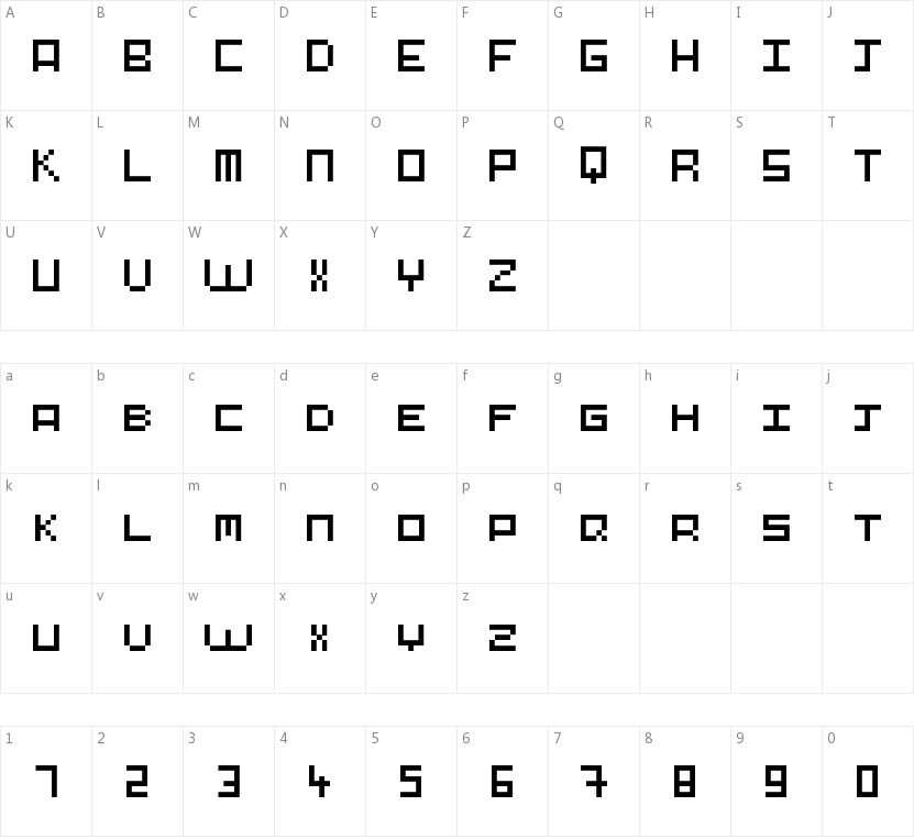Pixel-Art的字符映射图