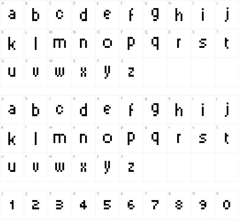 PixelSix的字符映射图