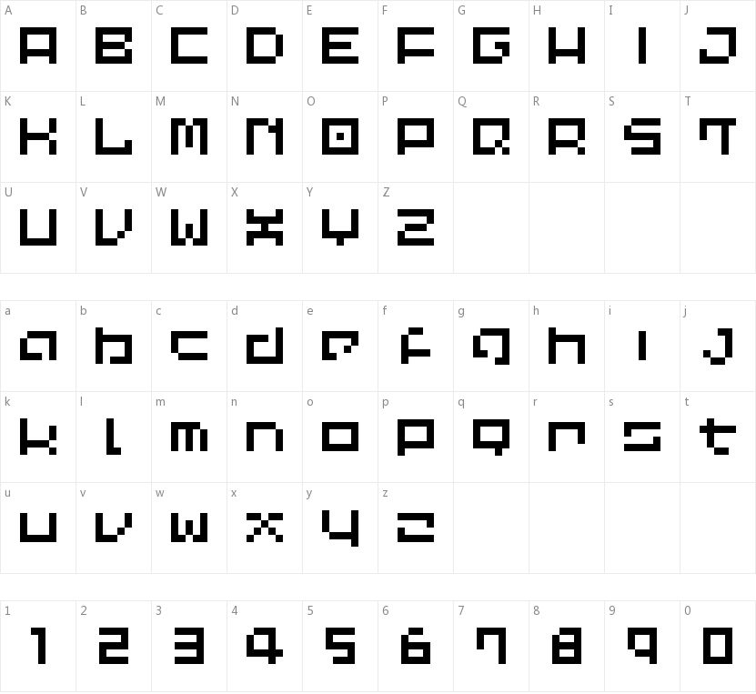 LVDC Common Pix2的字符映射图