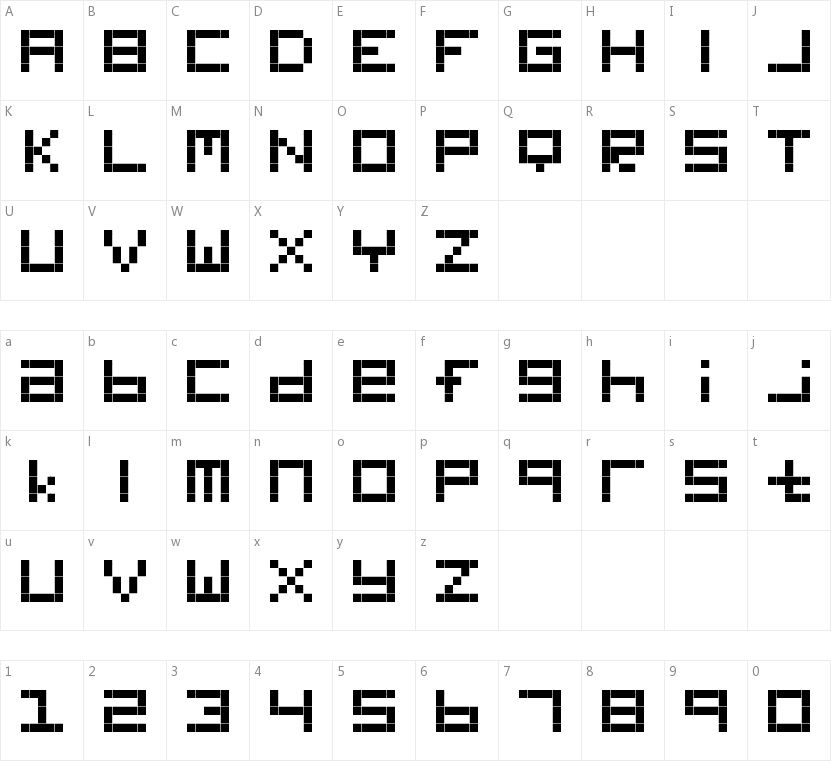 Digitalix的字符映射图
