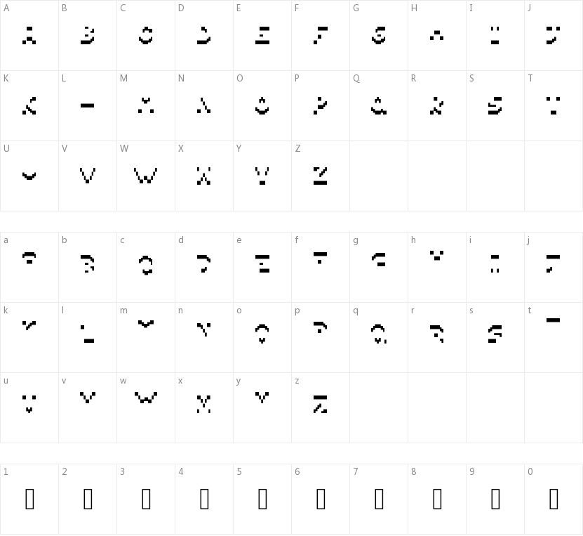 PixIllegible的字符映射图