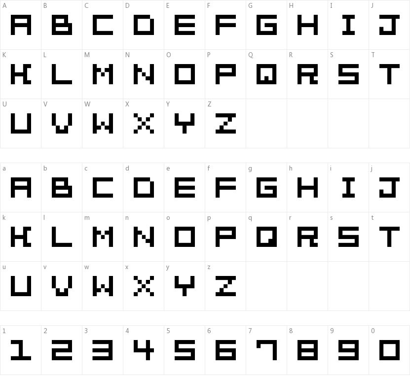 Pixelation的字符映射图