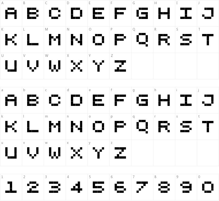 Pixelicious的字符映射图
