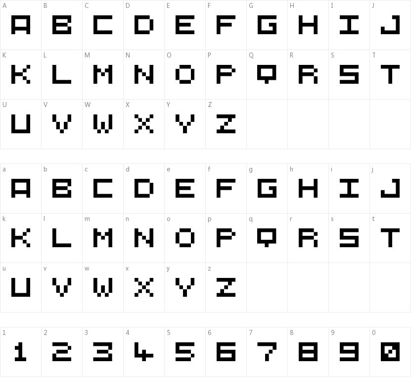 5X5的字符映射图