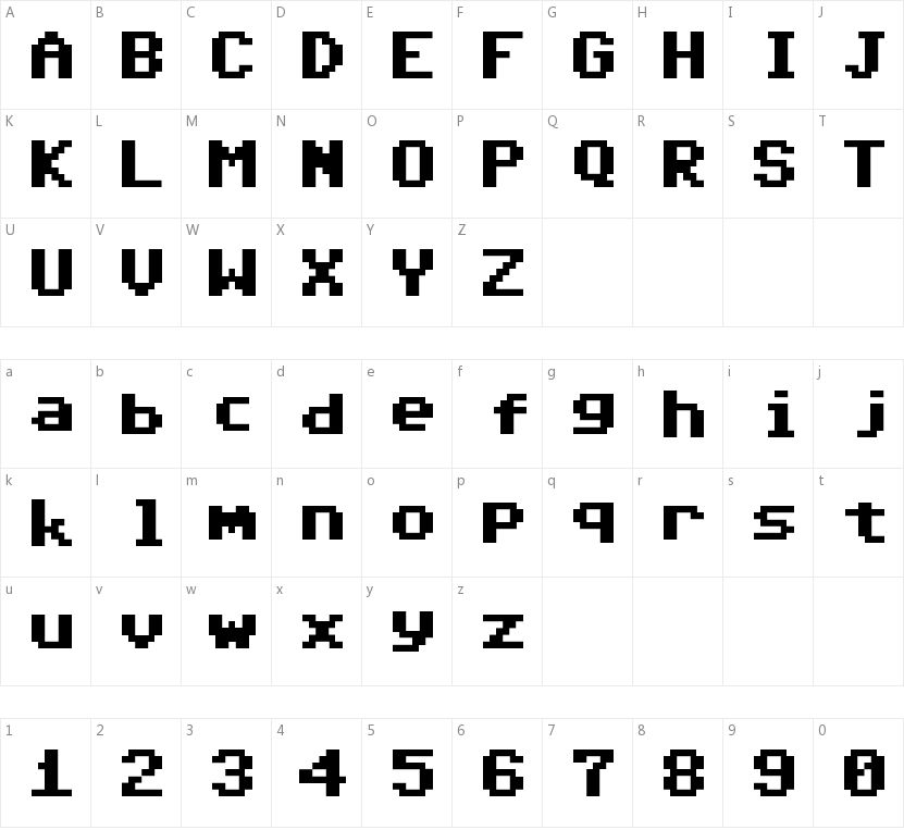 Commodore 64 Pixelized的字符映射图