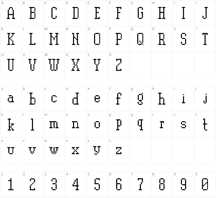PixelPlay的字符映射图