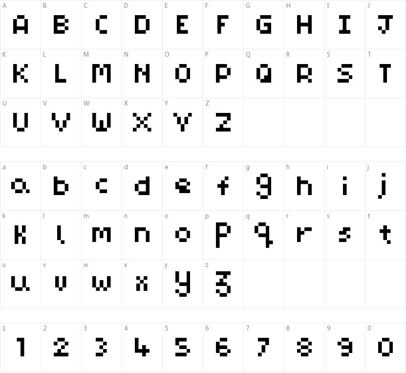 Pixel Maz的字符映射图