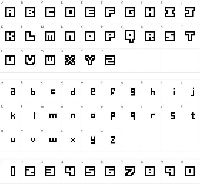 Digiffiti的字符映射图