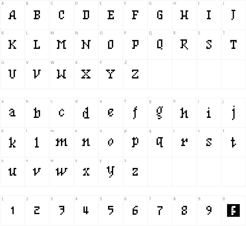 BF Mnemonik的字符映射图