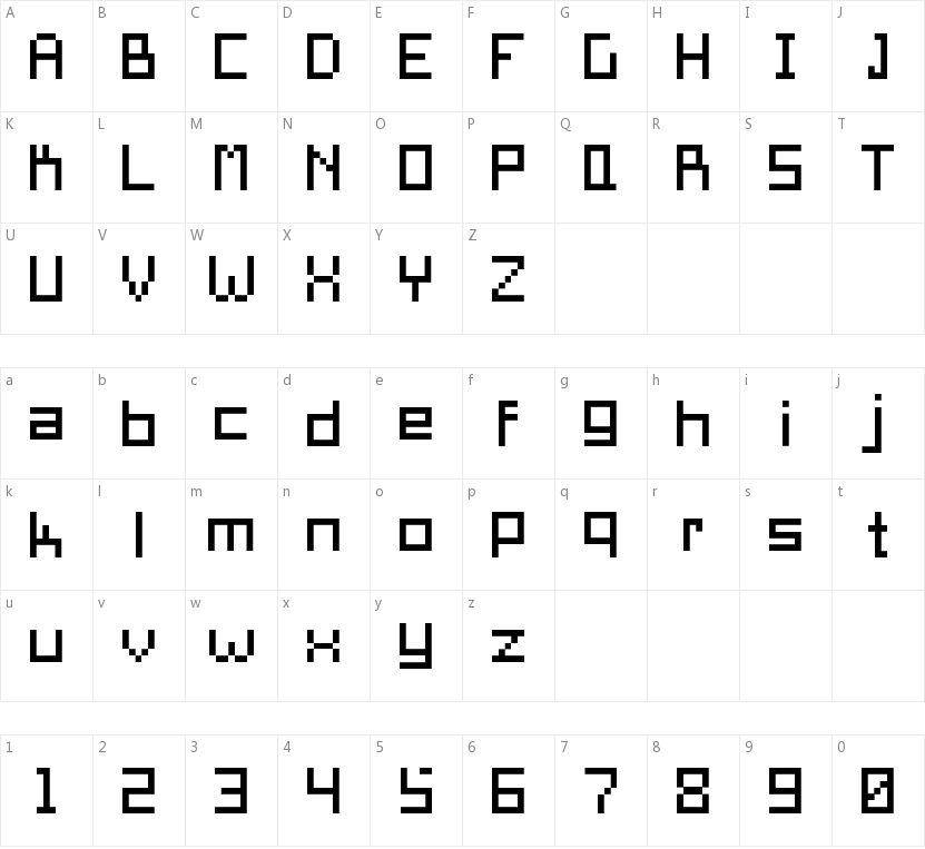 Pixel Square的字符映射图