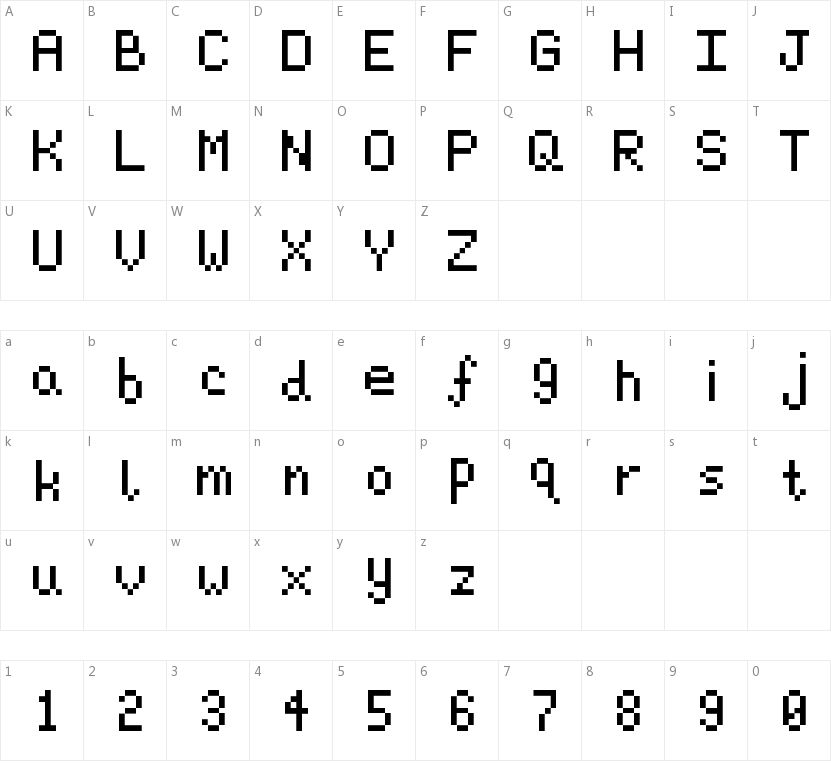 Pixeljosh6的字符映射图