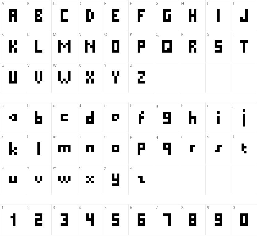 Pixel Millennium的字符映射图