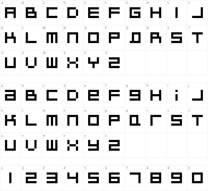 Bitdust Two的字符映射图